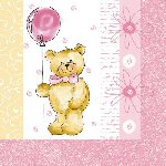 Teddy bear pink party napkins