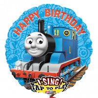 Thomas Happy Birthday Jumbo Sing-A-Tune XL Foil Balloon - P75 Plays: Thomas Birthday Message