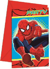 Ultimate Spiderman Die-Cut Invitations and Envelopes 